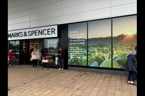 Plan A messaging outside M&S, Galleries Washington, Tyne & Wear